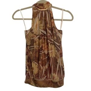 Y2K Body Central Floral High Neck Tank Top